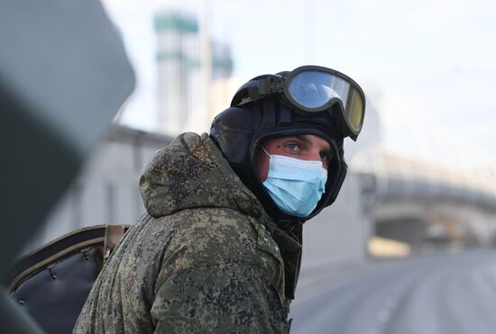 Ночная репетиция парада Победы в Москве 