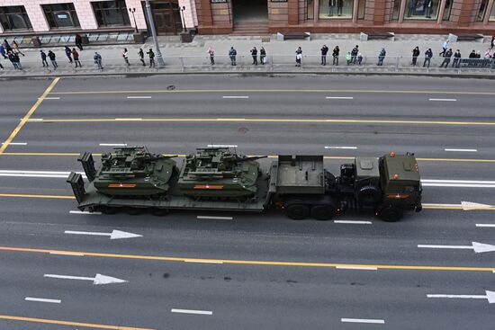 Ночная репетиция парада Победы в Москве 