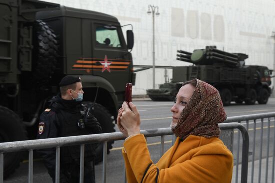 Ночная репетиция парада Победы в Москве