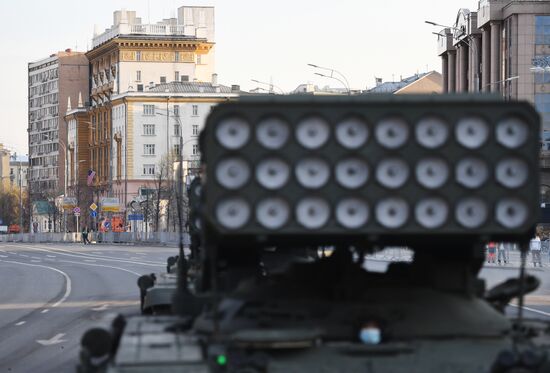 Ночная репетиция парада Победы в Москве 