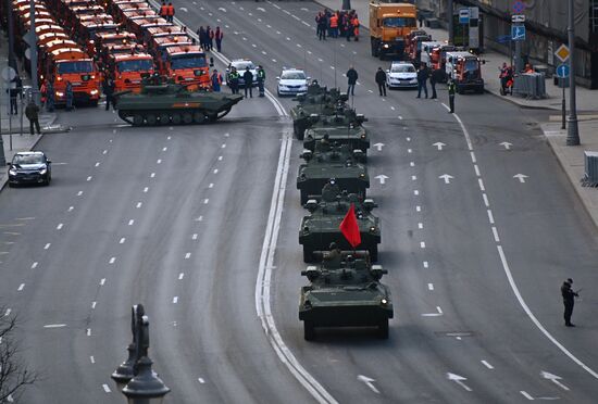 Ночная репетиция парада Победы в Москве 