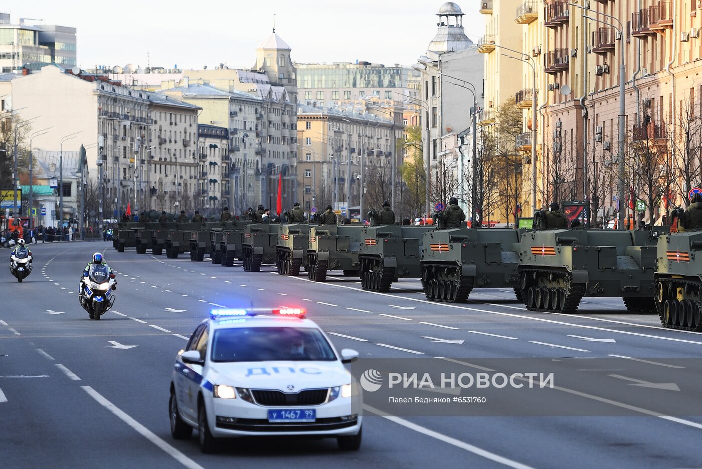 Ночная репетиция парада Победы в Москве