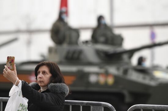 Ночная репетиция парада Победы в Москве