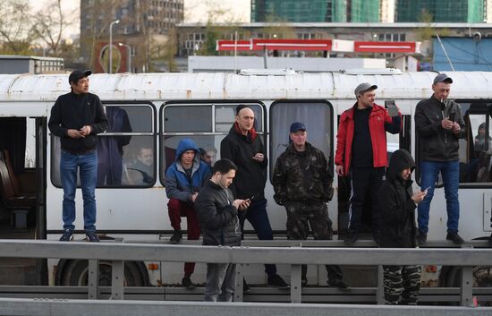 Ночная репетиция парада Победы в Москве 