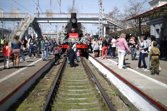 Ретро-поезд "Победа" в Новороссийске