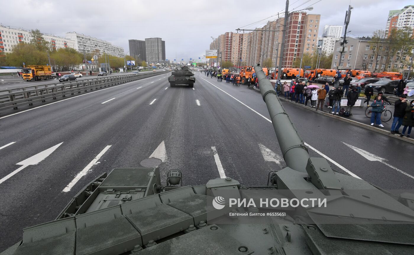 Ночная репетиция парада Победы в Москве 