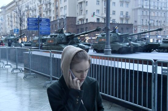 Ночная репетиция парада Победы в Москве 