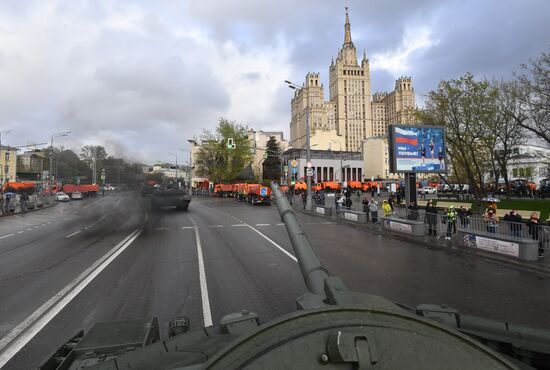 Ночная репетиция парада Победы в Москве 