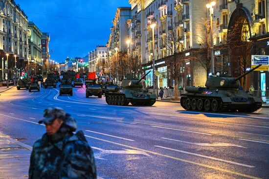 Ночная репетиция парада Победы в Москве