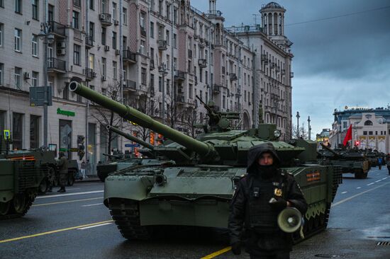 Ночная репетиция парада Победы в Москве