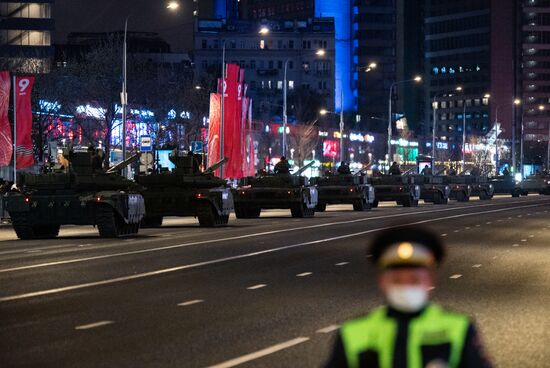 Ночная репетиция парада Победы в Москве