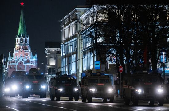 Ночная репетиция парада Победы в Москве