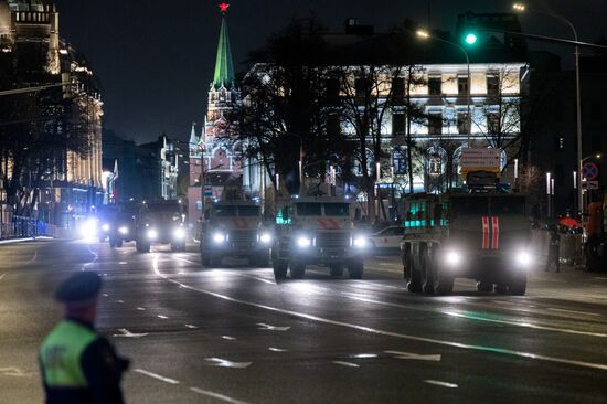 Ночная репетиция парада Победы в Москве