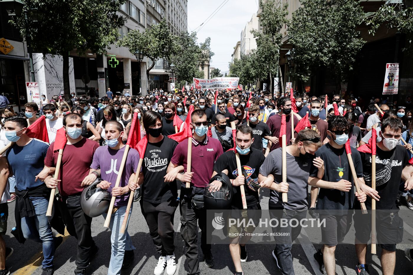 Акция рабочих в Греции