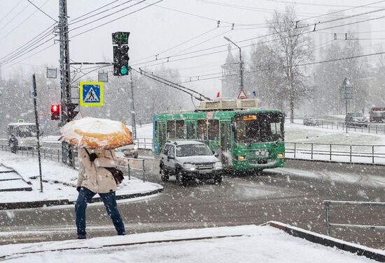 Снегопад в Карелии