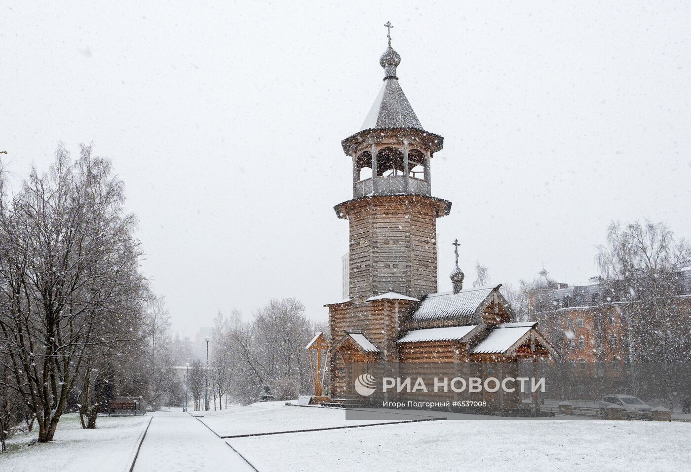 Снегопад в Карелии