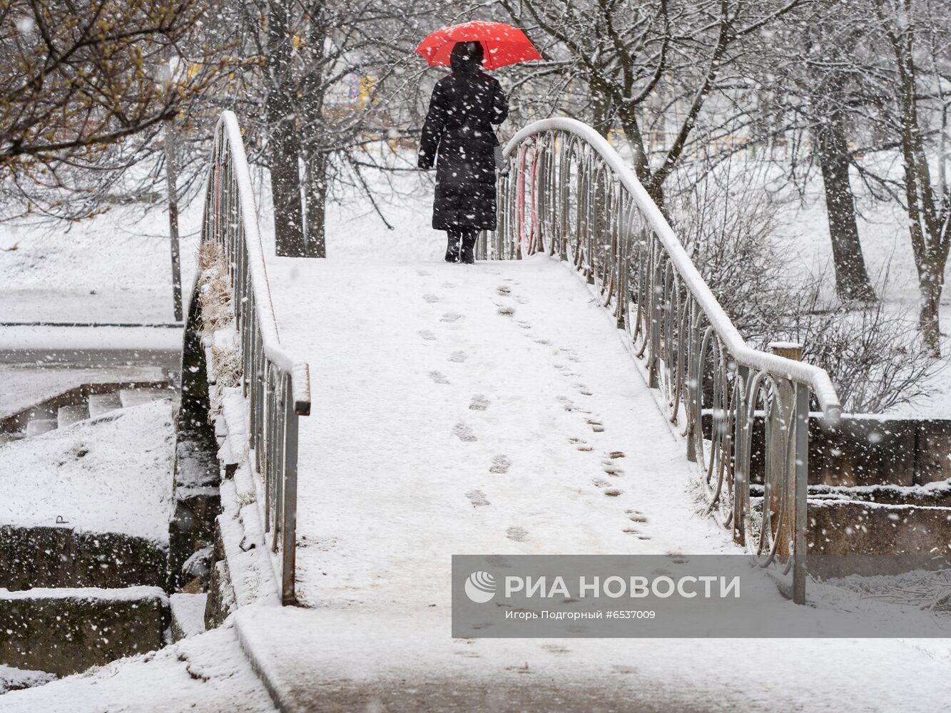 Снегопад в Карелии