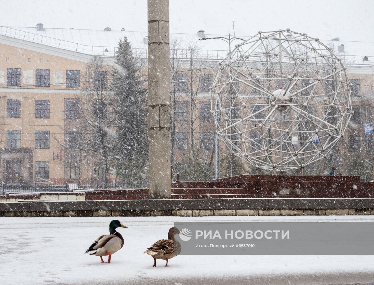 Снегопад в Карелии