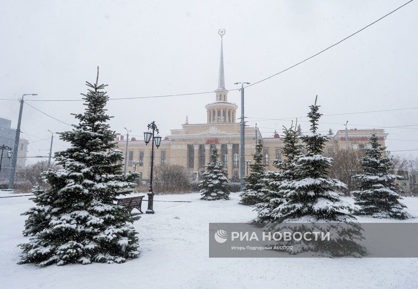 Снегопад в Карелии