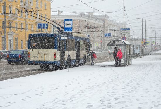 Снегопад в Карелии