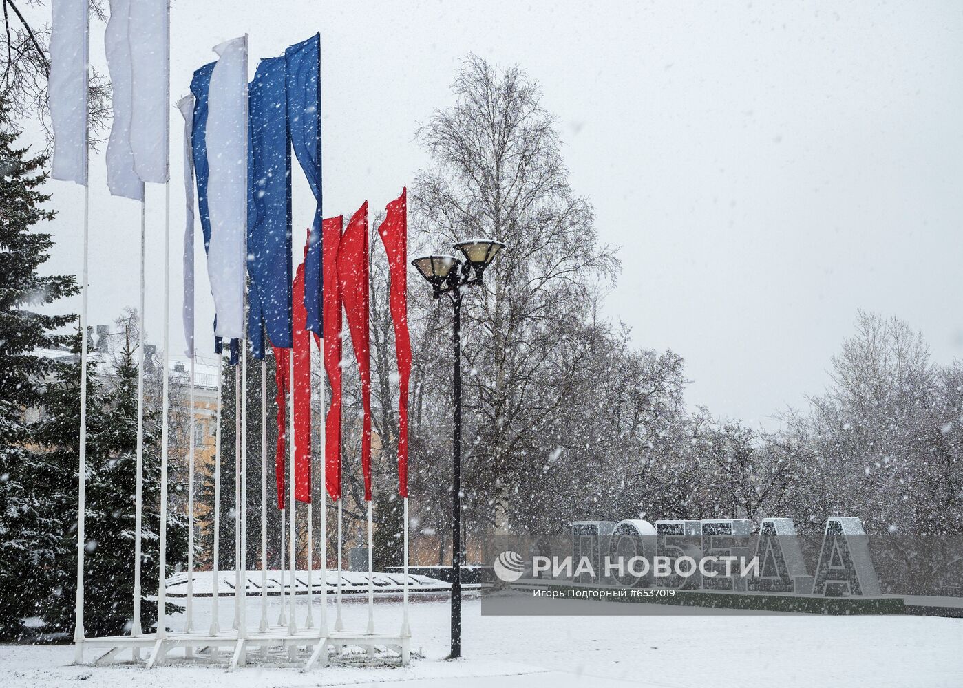 Снегопад в Карелии