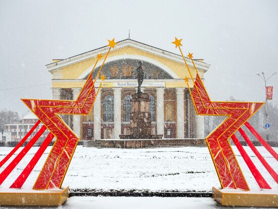 Снегопад в Карелии