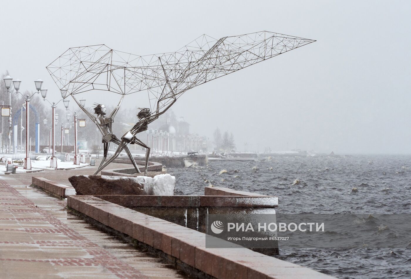 Снегопад в Карелии