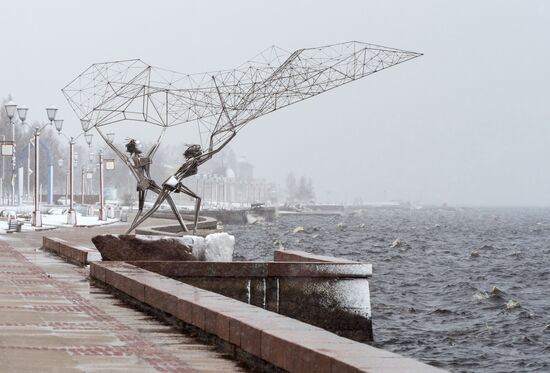 Снегопад в Карелии