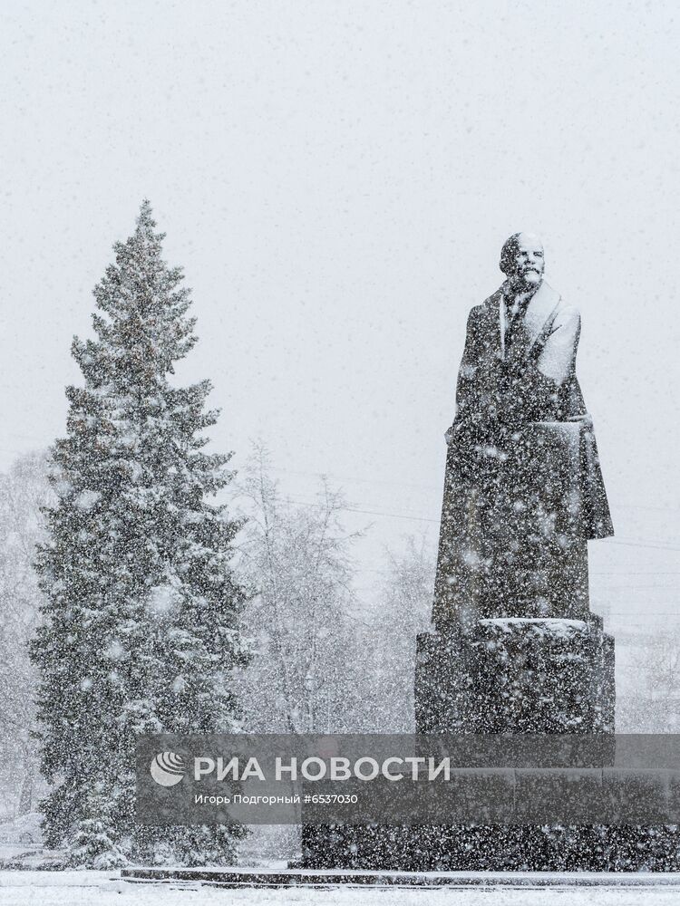 Снегопад в Карелии