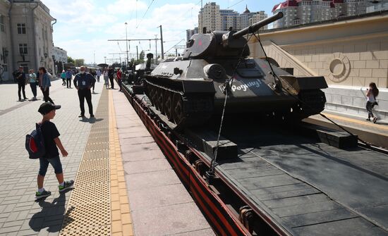 Ретропоезд "Воинский эшелон" прибыл в Волгоград