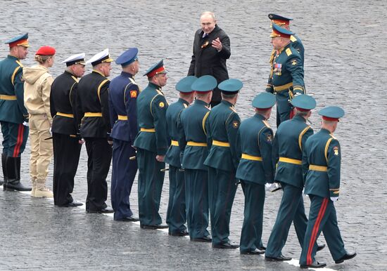 Президент РФ В. Путин на военном параде в честь 76-й годовщины Победы в ВОВ