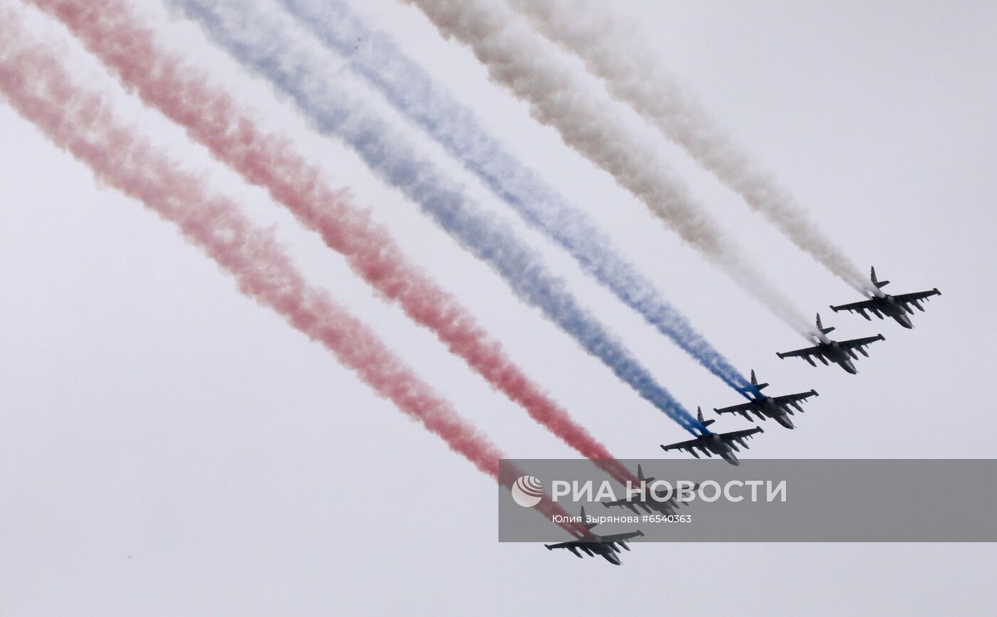 Воздушная часть парада в честь 76-й годовщины Победы