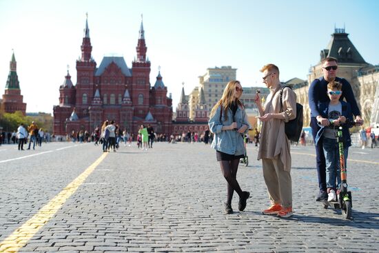 Теплая погода в Москве