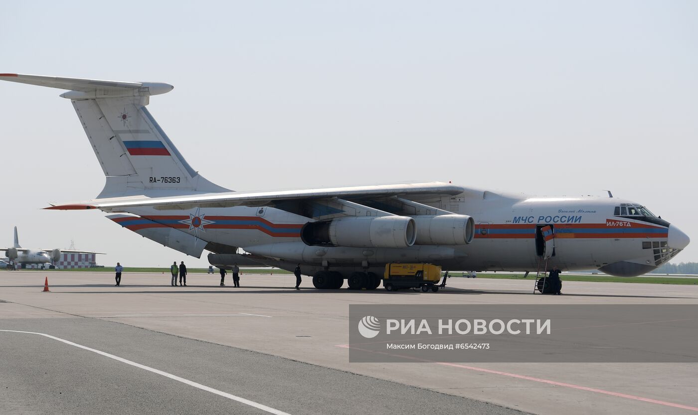 Вылет самолёта МЧС с пострадавшими при стрельбе из Казани в Москву