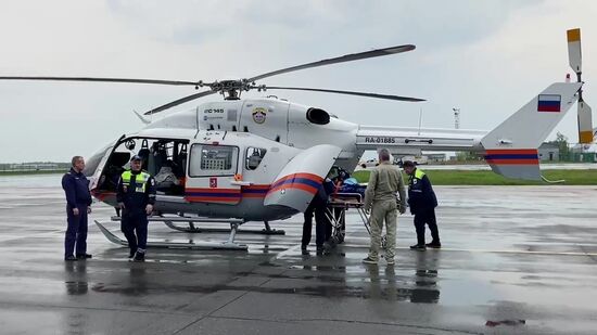 Транспортировка в Москву пострадавших при стрельбе в казанской школе