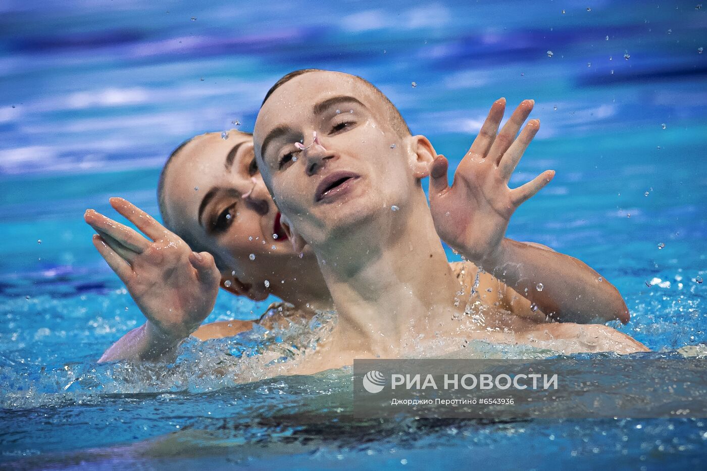 Синхронное плавание. Чемпионат Европы. Смешанный дуэт. Произвольная программа