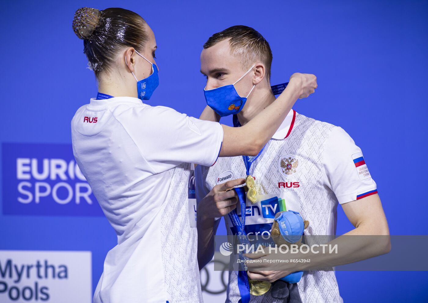 Синхронное плавание. Чемпионат Европы. Смешанный дуэт. Произвольная программа