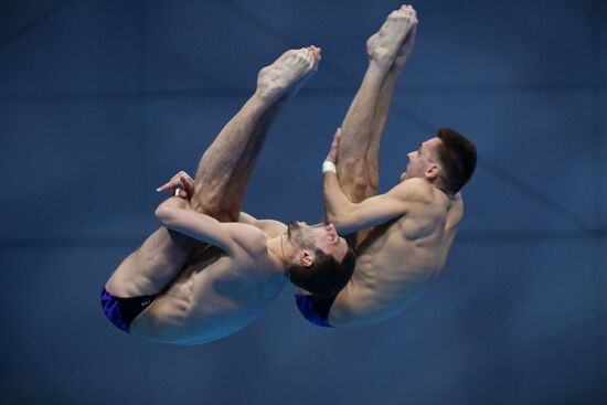 Синхронные прыжки в воду. Чемпионат Европы. Мужчины. Вышка 10 м