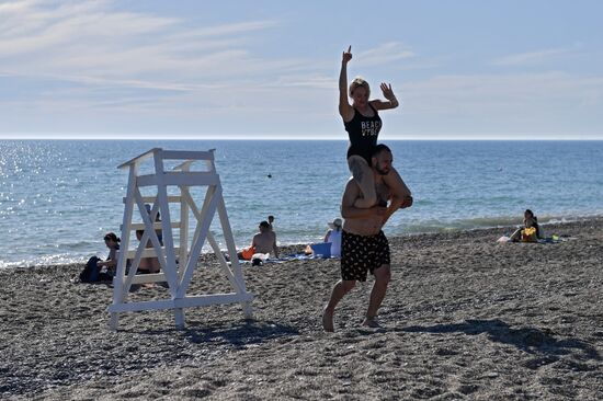 Отдыхающие в Крыму