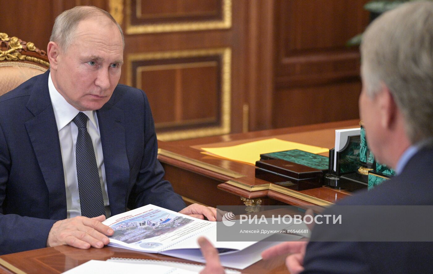 Президент РФ В. Путин встретился с главой ПАО "Новатэк" Л. Михельсоном