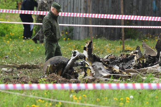 Место крушения самолета Як-130 в Барановичах