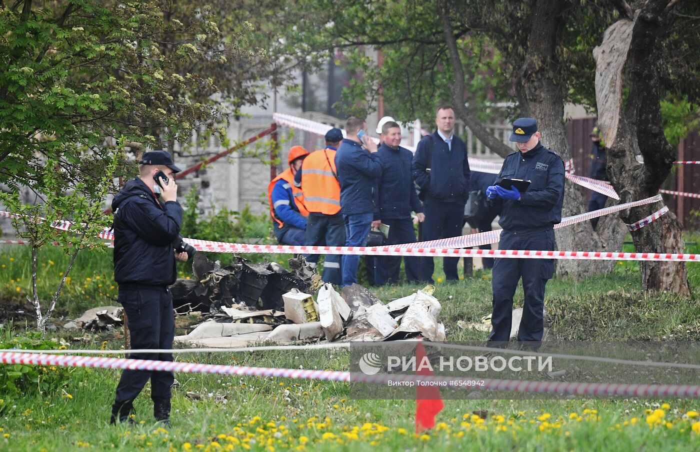 Место крушения самолета Як-130 в Барановичах