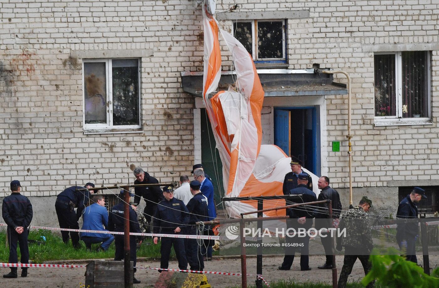 Место крушения самолета Як-130 в Барановичах