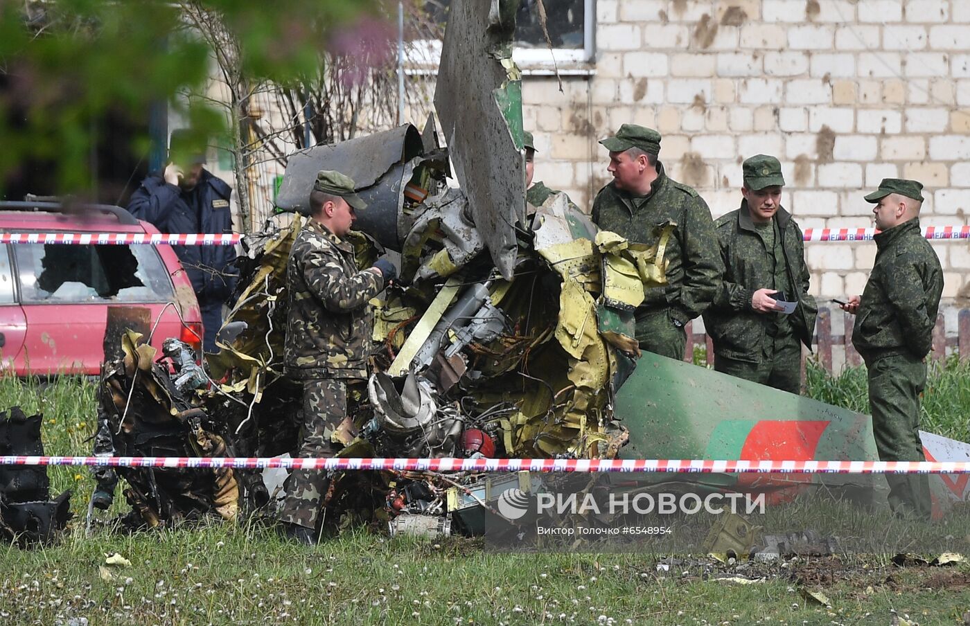 Место крушения самолета Як-130 в Барановичах