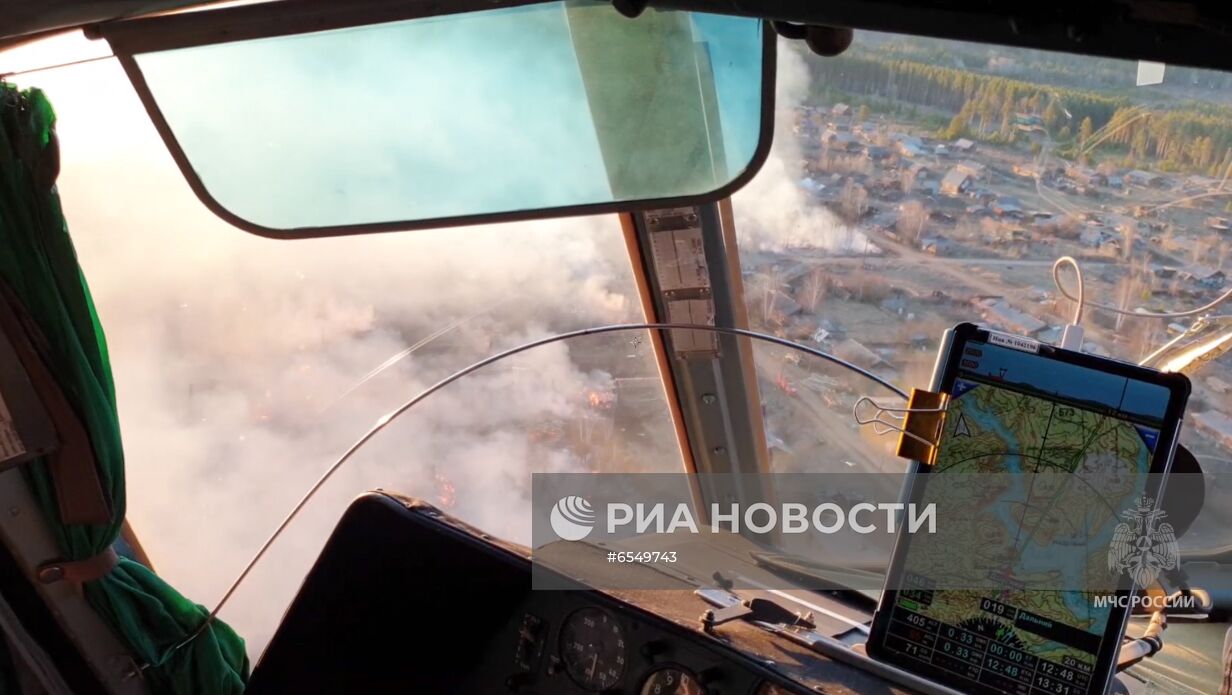 Пожар в поселке Дальний в Иркутской области