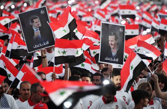 Акция в поддержку президента Сирии Б. Асада 