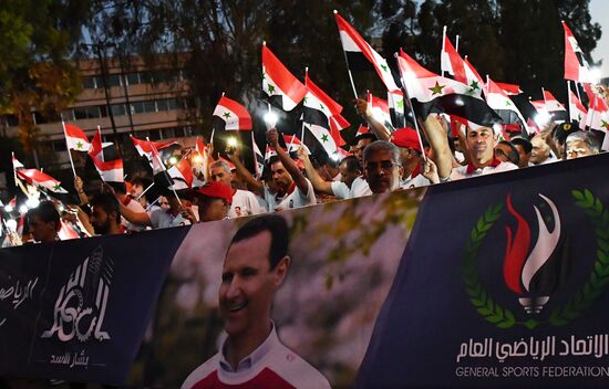 Акция в поддержку президента Сирии Б. Асада 
