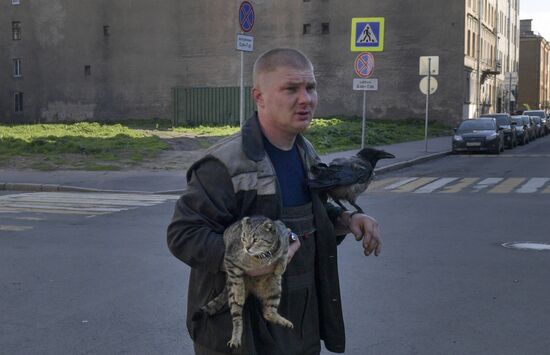 Трое из Коломны: петербуржец, кот и ворона