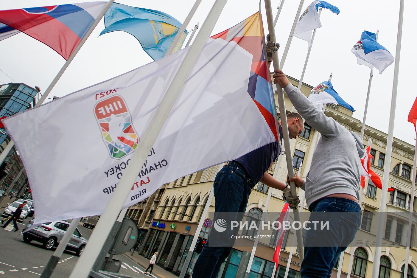 В Риге сняли флаги Международной хоккейной федерации