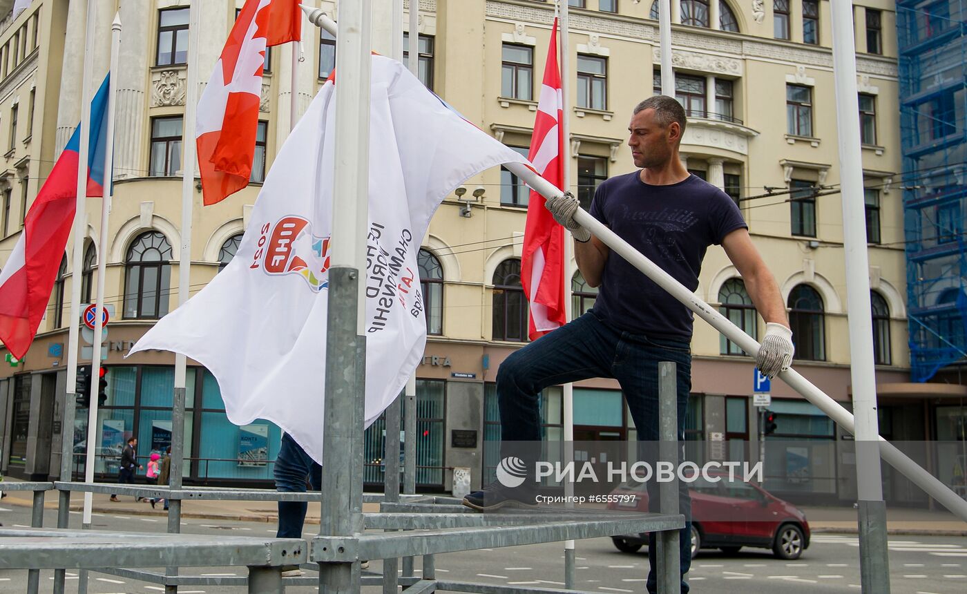 В Риге сняли флаги Международной хоккейной федерации